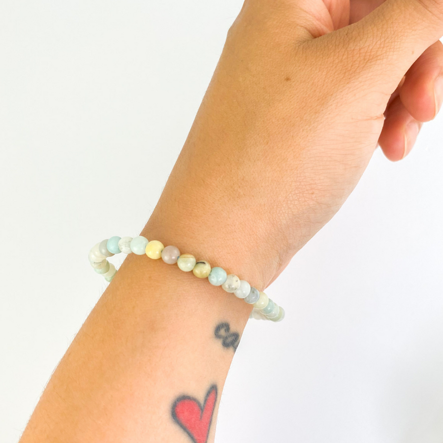 Mixed Amazonite Bracelet (4mm) - Sage and Aura