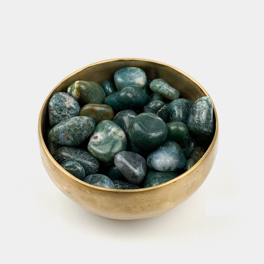 Green Moss Agate Tumbled - Sage And Aura