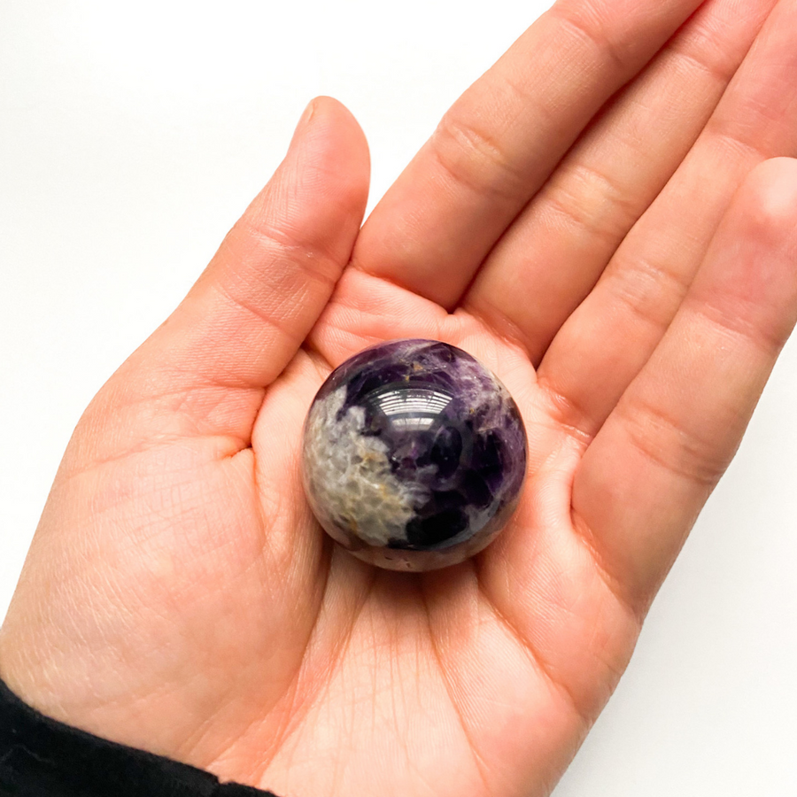 Chevron Amethyst Sphere - Sage and Aura
