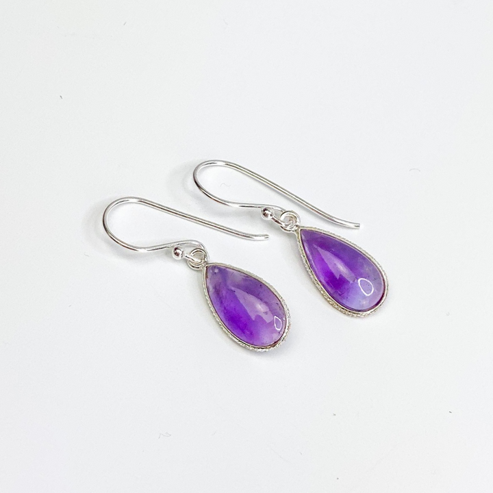 Amethyst Teardrop Earrings - Sage And Aura