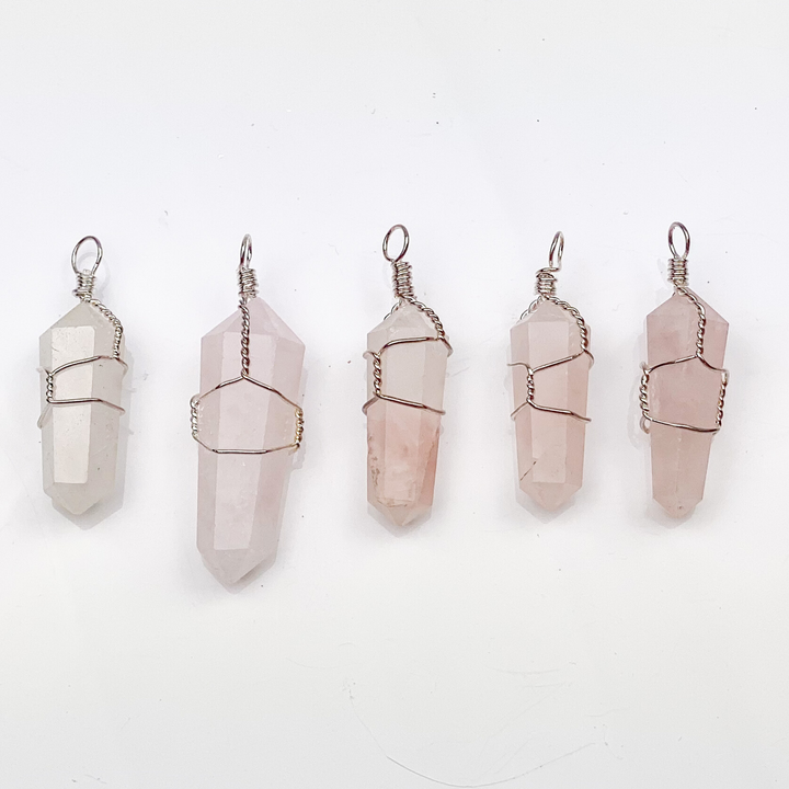 Rose Quartz Point Pendant - Sage And Aura