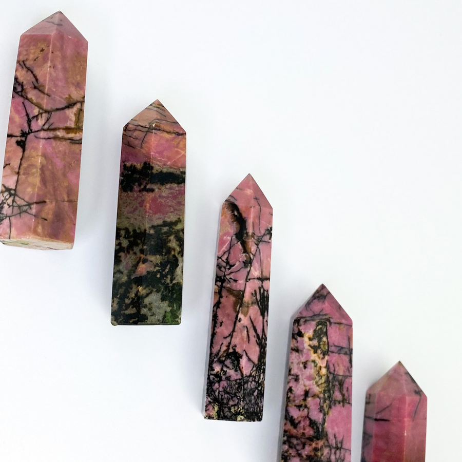 Rhodonite Polished Point - Sage and Aura
