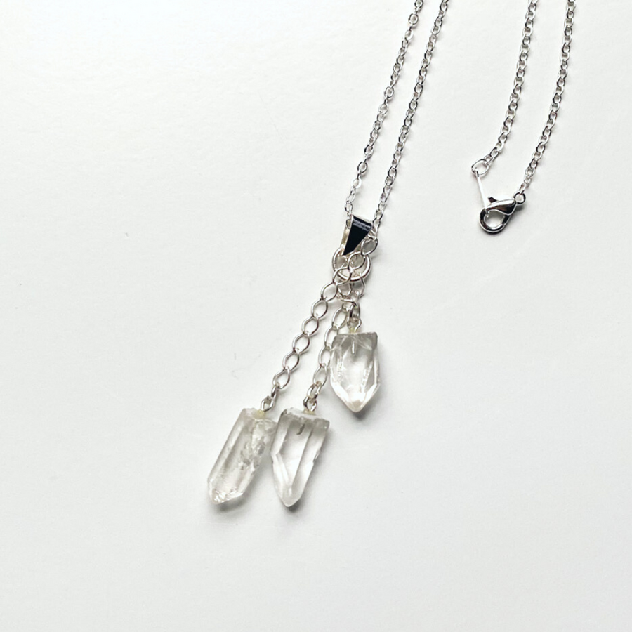 Triple Clear Quartz Necklace - Sage and Aura