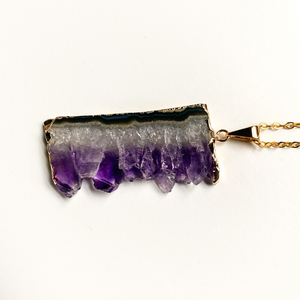 Amethyst Slice Necklace - Sage and Aura