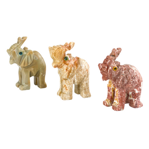Soapstone Elephant - Sage and Aura