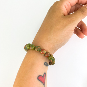 Unakite Bracelet - Sage and Aura