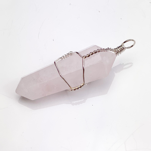 Rose Quartz Point Pendant - Sage And Aura