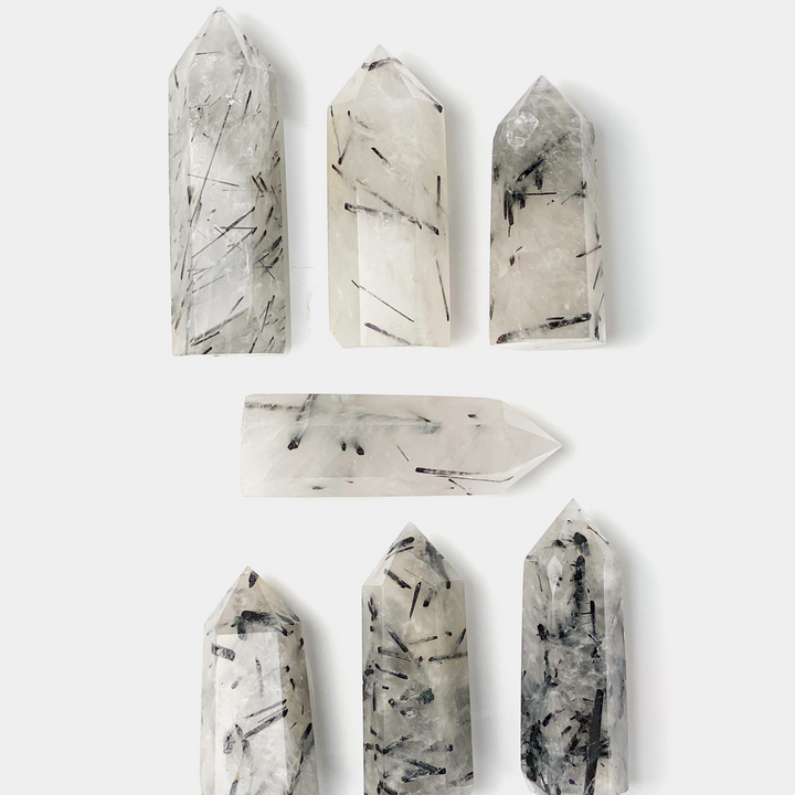 Tourmalinated Quartz Polished Point - Sage And Aura