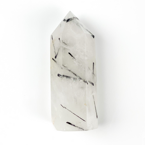 Tourmalinated Quartz Polished Point - Sage And Aura