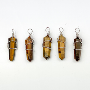 Tiger's Eye Point Pendant - Sage And Aura
