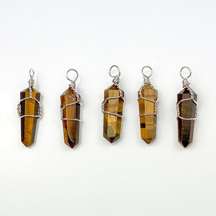 Tiger's Eye Point Pendant - Sage And Aura