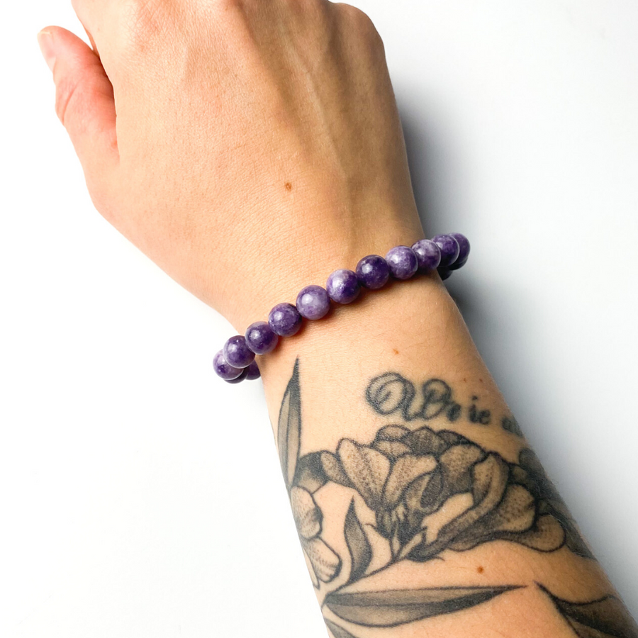 Sage and Aura -  Lepidolite Bracelet (8mm)