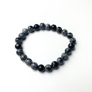 Sage and Aura - Snowflake Obsidian Bracelet
