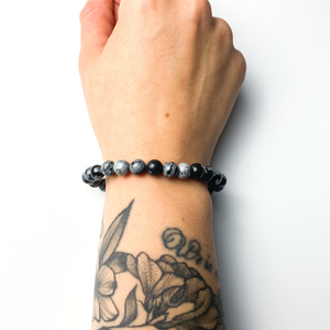 Sage and Aura - Snowflake Obsidian Bracelet